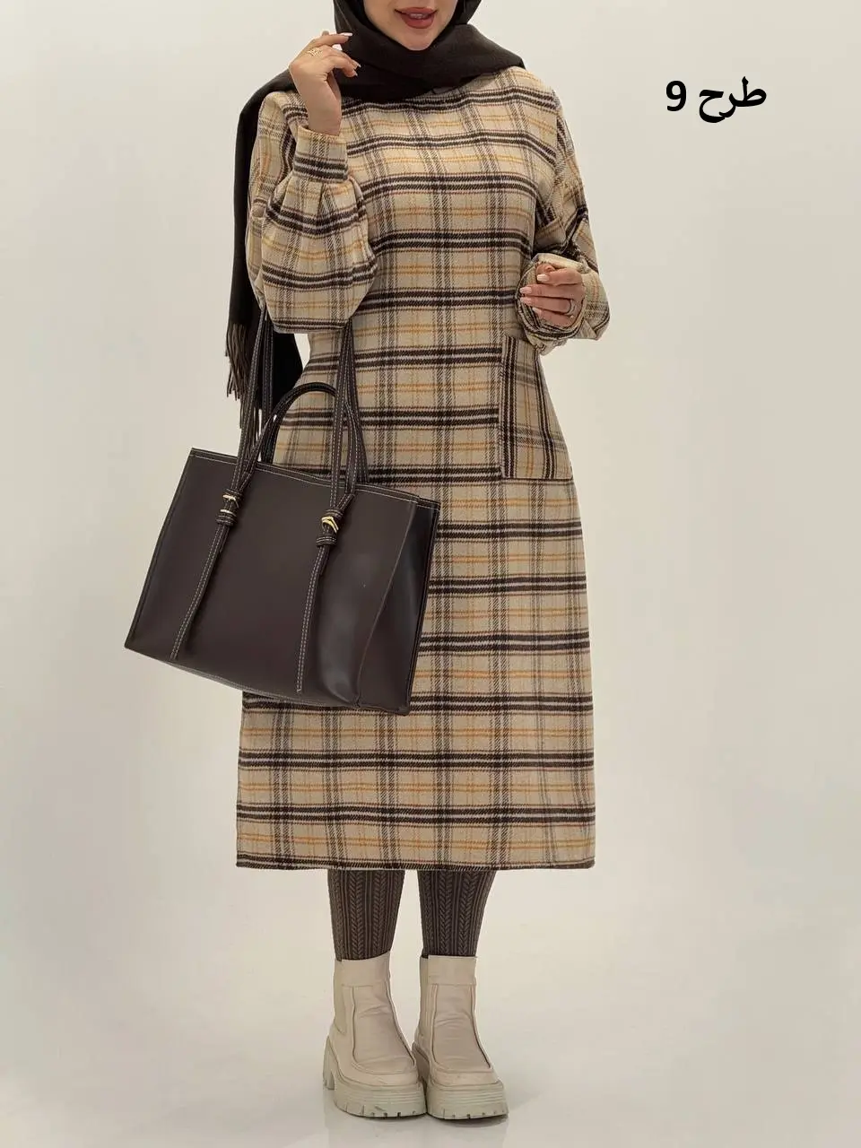 3593-کفتان چهارخونه پشمی